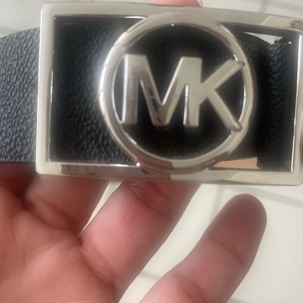 Michael Kors Black Belt with Silver Buckle